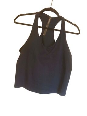 NWT Vuori Halo Performance Crop Tank 2.0  BLUE COAST HEATHER Sizr XXL